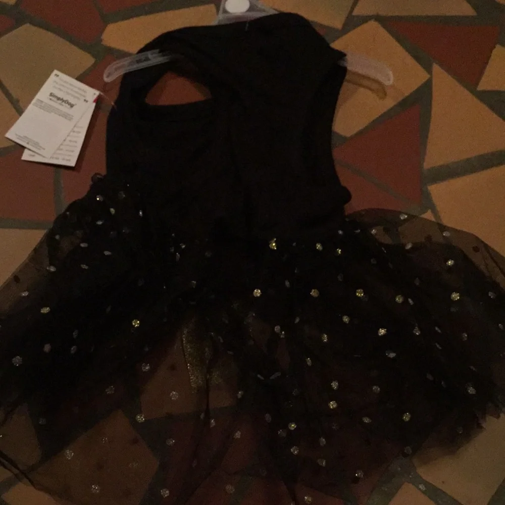 Party Ready Black & Gold Dog Tutu Dress by